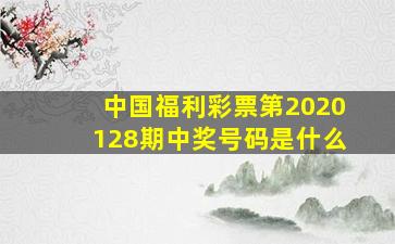 中国福利彩票第2020128期中奖号码是什么