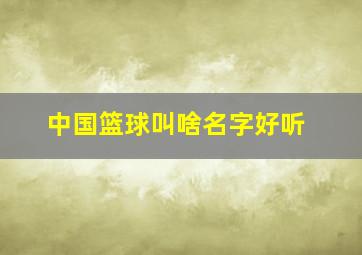 中国篮球叫啥名字好听