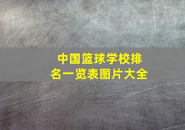 中国篮球学校排名一览表图片大全