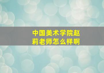 中国美术学院赵莉老师怎么样啊