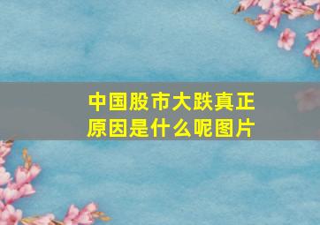 中国股市大跌真正原因是什么呢图片