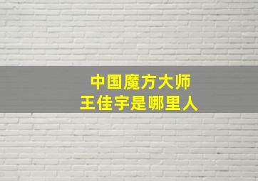 中国魔方大师王佳宇是哪里人