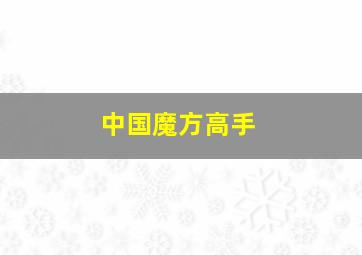 中国魔方高手