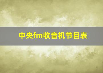 中央fm收音机节目表