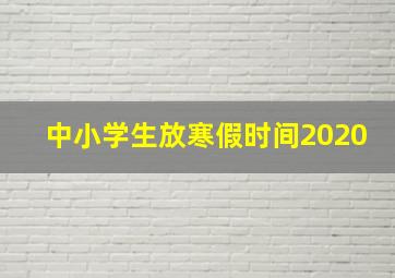 中小学生放寒假时间2020