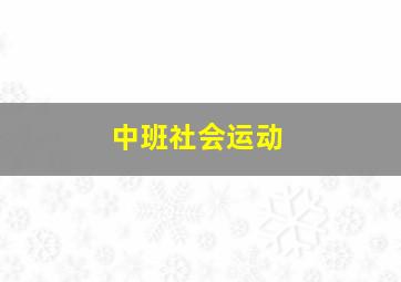 中班社会运动