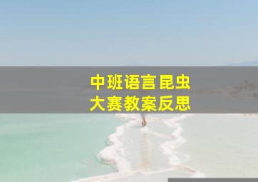 中班语言昆虫大赛教案反思