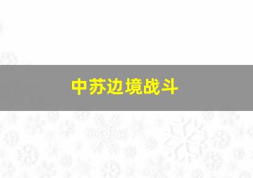 中苏边境战斗