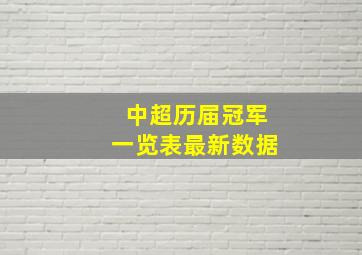 中超历届冠军一览表最新数据