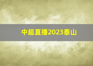 中超直播2023泰山