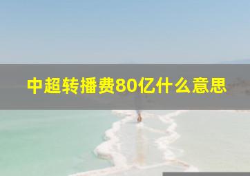 中超转播费80亿什么意思