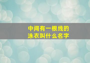 中间有一根线的泳衣叫什么名字