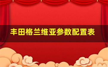 丰田格兰维亚参数配置表