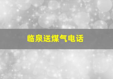 临泉送煤气电话