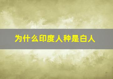 为什么印度人种是白人