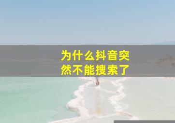 为什么抖音突然不能搜索了