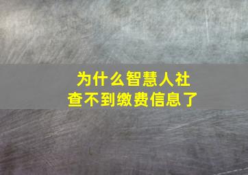 为什么智慧人社查不到缴费信息了