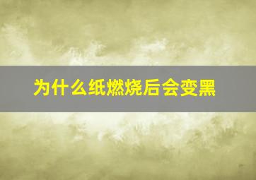 为什么纸燃烧后会变黑