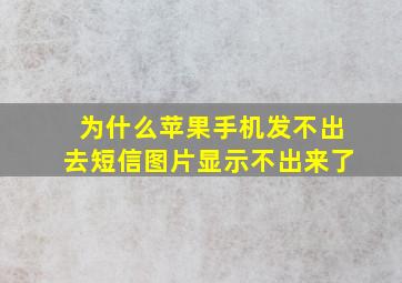 为什么苹果手机发不出去短信图片显示不出来了