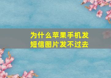 为什么苹果手机发短信图片发不过去