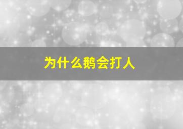 为什么鹅会打人