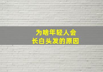 为啥年轻人会长白头发的原因