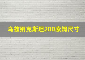 乌兹别克斯坦200索姆尺寸