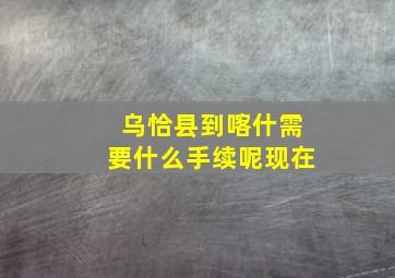 乌恰县到喀什需要什么手续呢现在