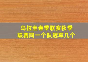 乌拉圭春季联赛秋季联赛同一个队冠军几个