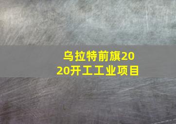 乌拉特前旗2020开工工业项目