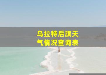 乌拉特后旗天气情况查询表