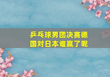 乒乓球男团决赛德国对日本谁赢了呢