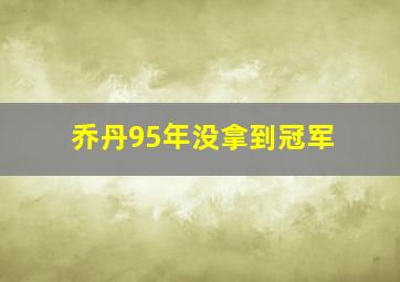 乔丹95年没拿到冠军