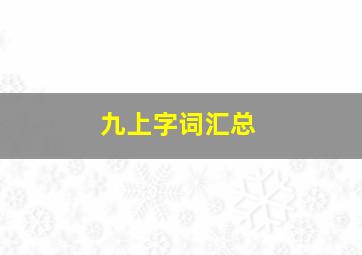 九上字词汇总