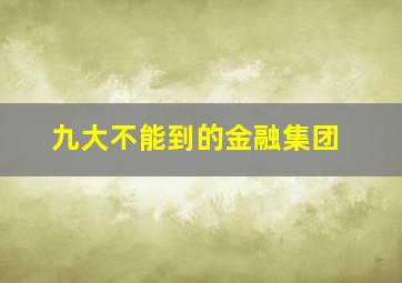 九大不能到的金融集团