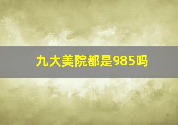 九大美院都是985吗