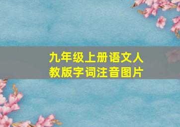 九年级上册语文人教版字词注音图片