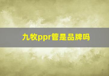 九牧ppr管是品牌吗