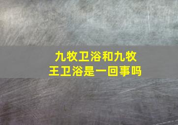 九牧卫浴和九牧王卫浴是一回事吗