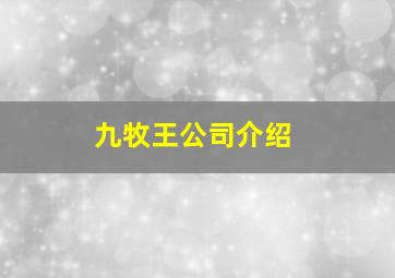 九牧王公司介绍