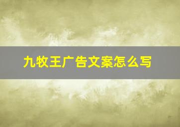 九牧王广告文案怎么写