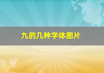 九的几种字体图片