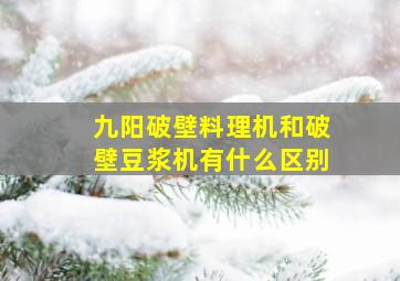 九阳破壁料理机和破壁豆浆机有什么区别