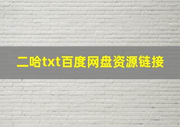 二哈txt百度网盘资源链接