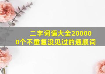 二字词语大全200000个不重复没见过的通顺词