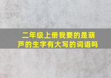 二年级上册我要的是葫芦的生字有大写的词语吗