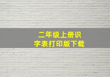 二年级上册识字表打印版下载