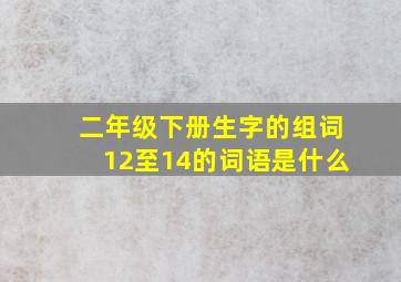 二年级下册生字的组词12至14的词语是什么