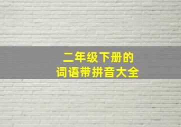 二年级下册的词语带拼音大全