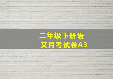 二年级下册语文月考试卷A3